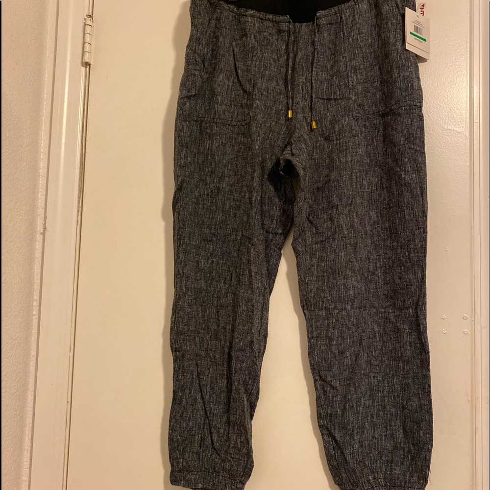 Drawstring elastic waist lounge pants